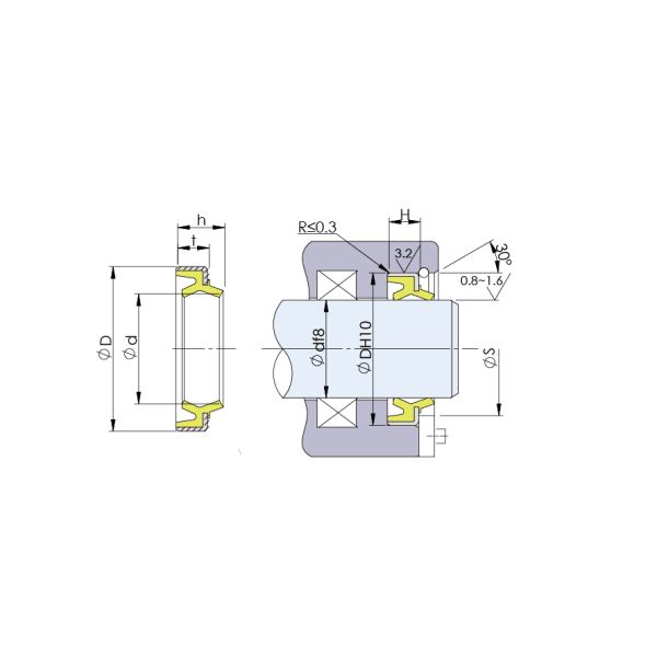 NBR IRON Excavator Hydraulic Wiper Seal