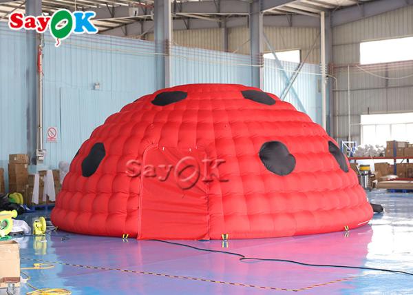 Barraca inflável do joaninha do grande ar inflável da joaninha da esfera da barraca vermelha e preta para o evento exterior