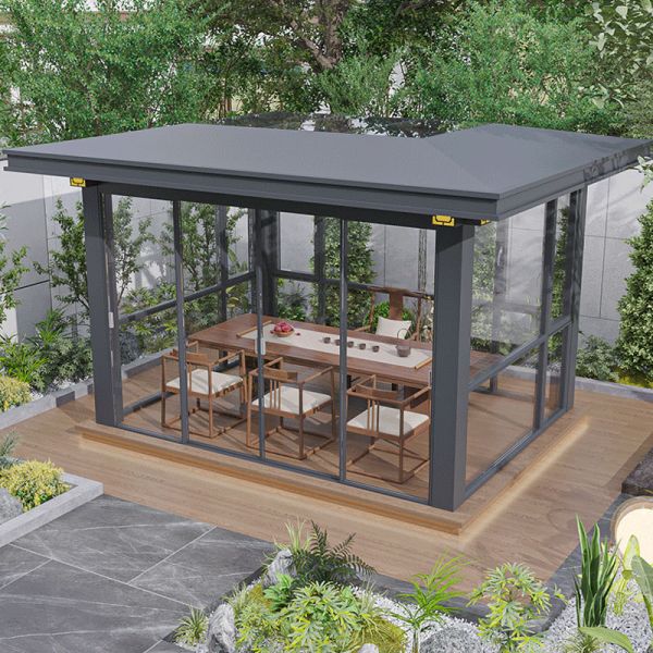 Louver en alliage d'aluminium de type métallique tournant gazebo de salon pour la protection solaire de la cour et du jardin