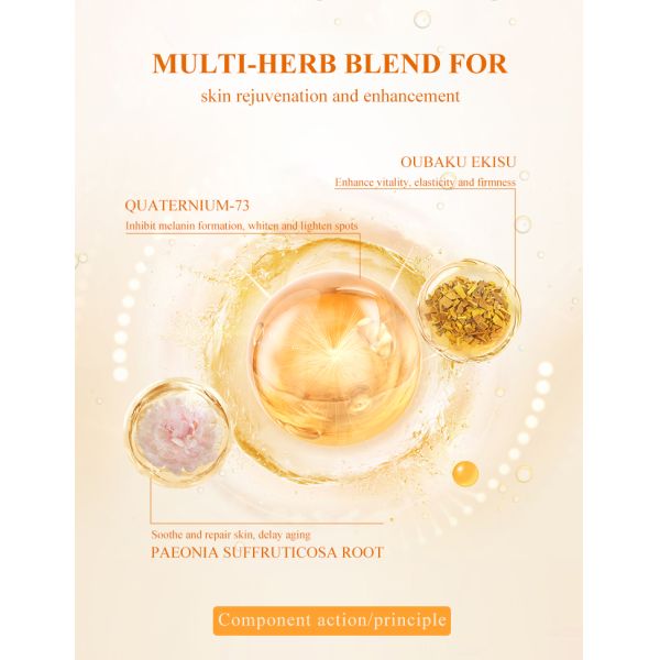 OEM Custom Beauty Products Tumeric Face Essence Liquid Manufacturer Removes Freckles Repairs Shrink Pores Whitens Skin for