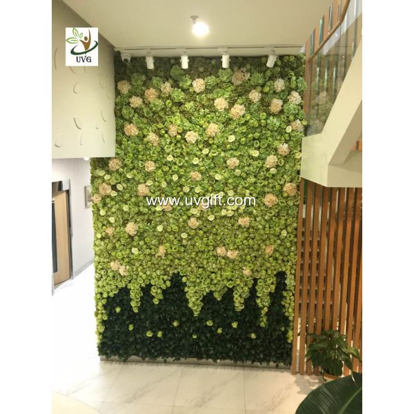 UVG wedding stage backdrop decoration in fake rose and hydrangea for flower wall CHR1109