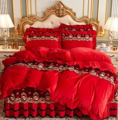 Cama única de ropa de cama de bordado conjunto de ropa de cama de ropa de cama de ropa de cama europea para electrodomésticos