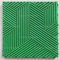 3D RIB Texture Carreaux de sol de garage imperméables au froid en plastique vert pour l'usine