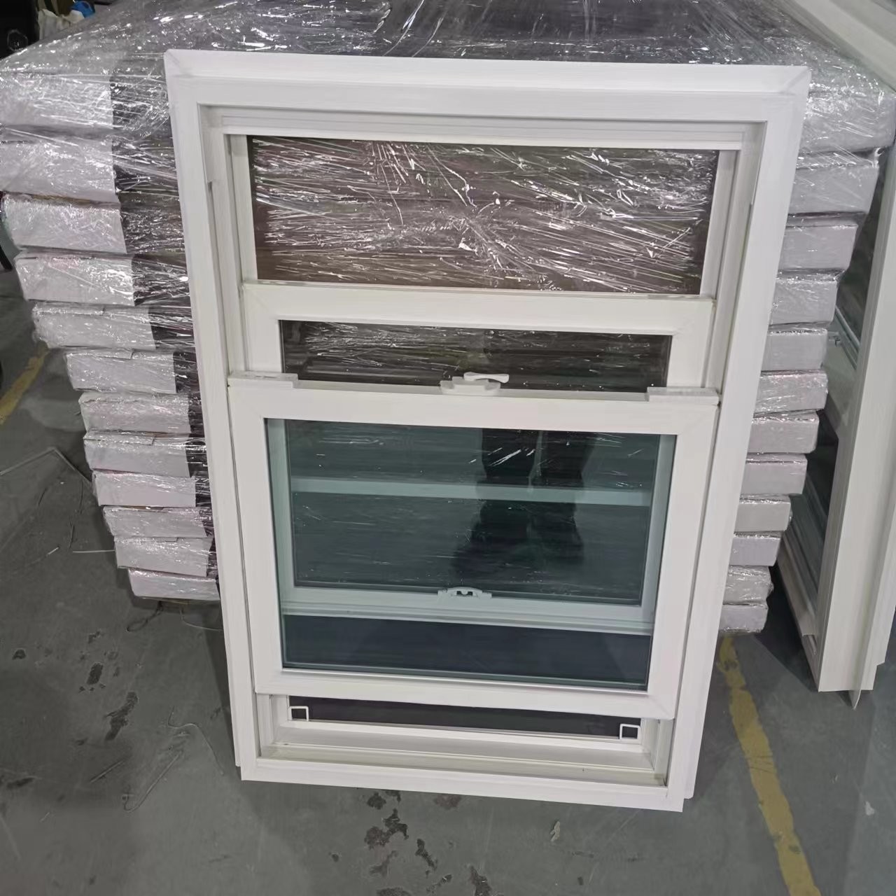 78-я серия Upvc Double Hang Window 3,0 дюймовая рама в американском стиле
