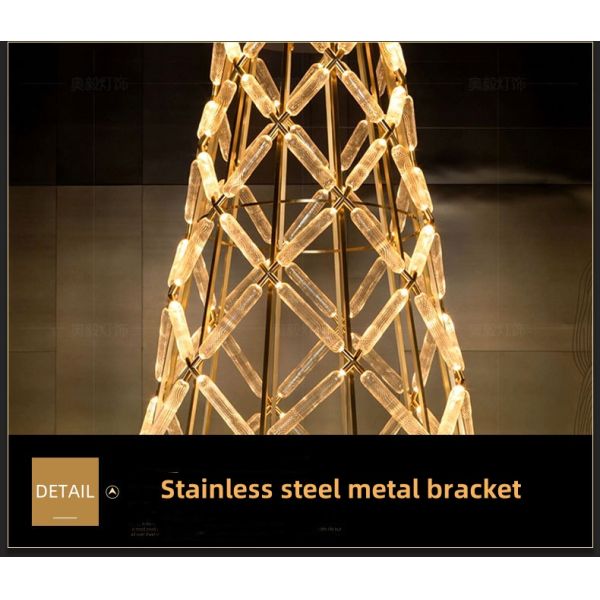 Постмодернный отель лобби люстра клуб ресторан креативное резные стеклянные башни декорация напольная лампа