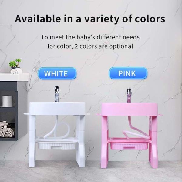 Ouninbear Laveiro Crianças Lave plástico bacia com luz e tanque de água em branco