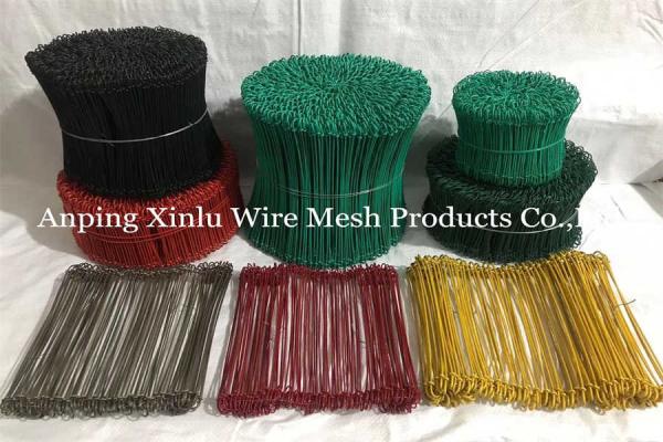 Le PVC a enduit le double fil de lien de boucle a galvanisé Φ1.2mm X L 16cm pour des fermetures de sac