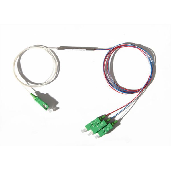 SC / APC 0.9 mm Multimode Fiber Splitter 1 x 3 Port Low Excess Loss , REACH Standard