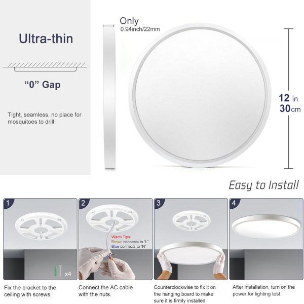 9 Inch LED Ceiling Light OEM/ODM Service Professional For Stairwells Bedrooms