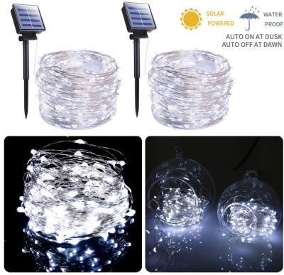 8 modos 33FT impermeáveis 100 luzes feericamente postas solares do diodo emissor de luz