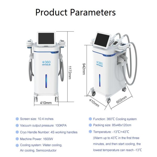 Best Cryolipolysis For Fat Reduction And Body Contouring - 5 Cryo Handles For Abdomen, Arms And Thighs, Double Chin