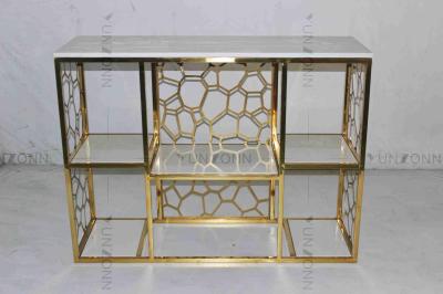 Antirust Stainless Steel Console Table Tubular Stylish Tea Table Decorative For Living Room