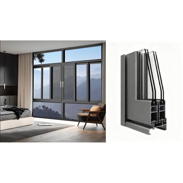 Ventana corredera de aluminio serie JZ96, marco de aluminio de 1,2 mm-1,4 mm