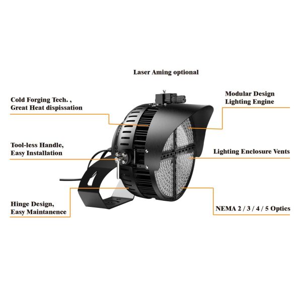5 Years Warranty 50000LM IP66 5700K Soccer Stadium Lights