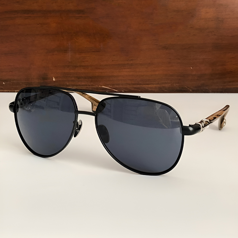 Trendy New Model Gradient Red Blue Pilot Acetate Business Cool Men's Customized Logo Wholesale Online Special Retro Sunglasses