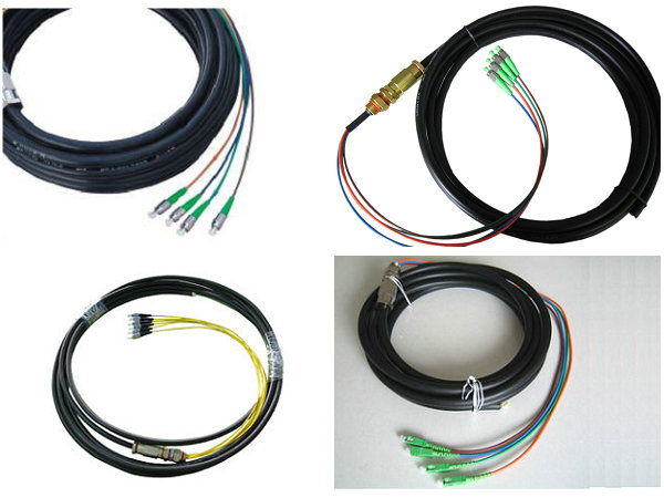 Waterproof 4 Core Fiber Optic Pigtail For FTTH / MAN , SC APC Connector