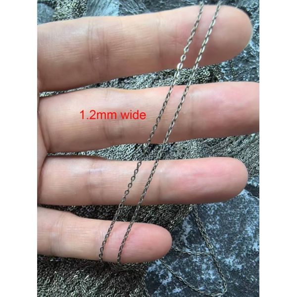 Cadena de titanio con bucles O de 1,2 mm y 1,9 mm de ancho, accesorios de titanio, cadena para hombre en stock