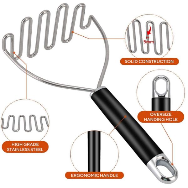 Kitchen Stainless Steel Houseware Tool Metal Wire Mashed Potato Masher