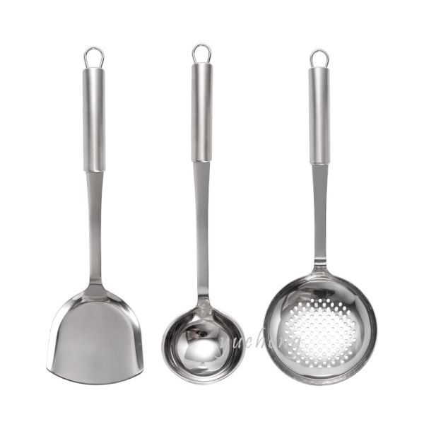 Stianless steel Slotted skimmer soup scoop for kitchen  cooking tool