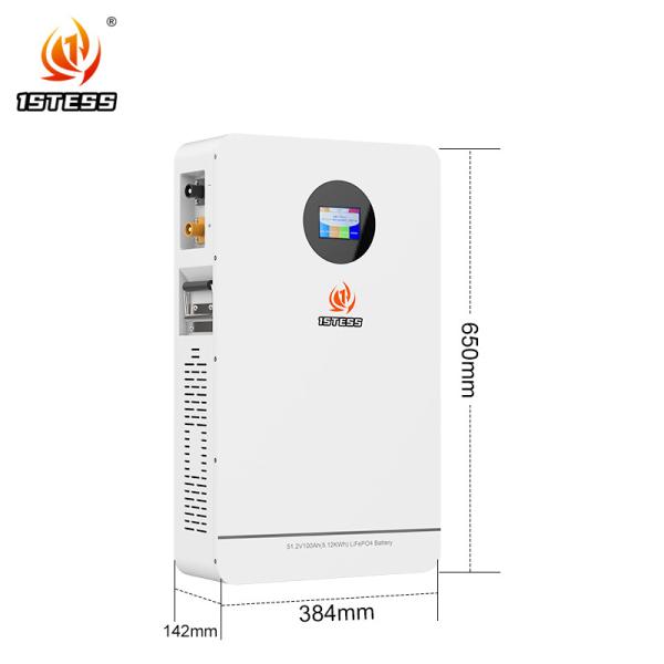 25.6V 200Ah 5,12kwh bateria de armazenamento de energia doméstica Sistema de bateria de armazenamento de energia de modelo montado na parede