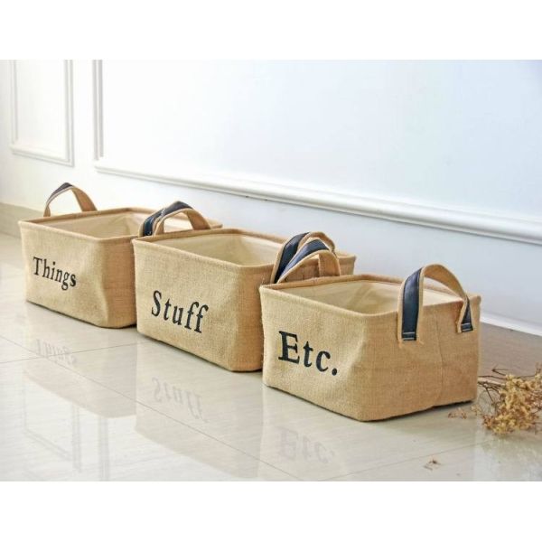 Waterproof Jute Collapsible Foldable Laundry Basket washing basket