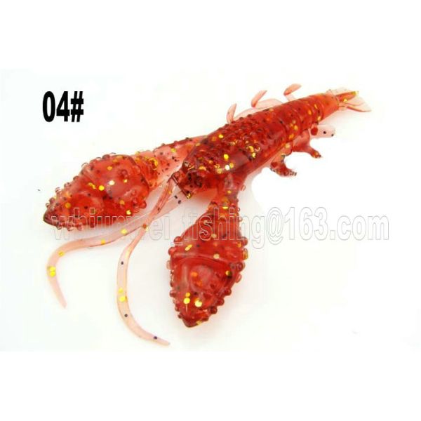 New best sale 9.5cm/8g 5 kinds colors artifical soft shrimp fishing lure