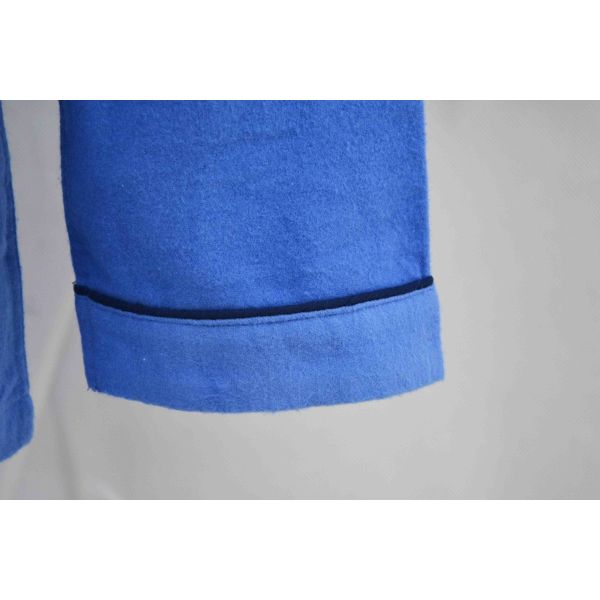 Plain Blue Flannel 100%Cotton Mens Luxury Sleepwear Anti Wrinkle Eco Friendly S - XXL Size