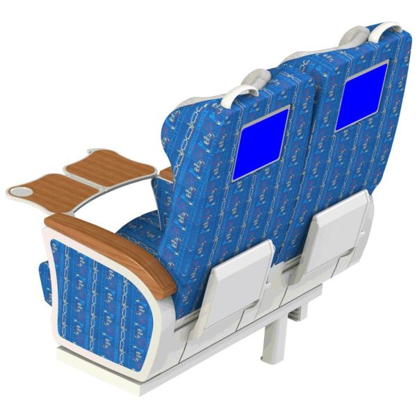High Speed Railway Passenger Train Interior , Railway Train Seat 800mm Height