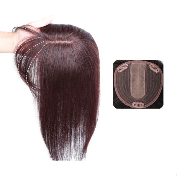 Straight Style Silk Top Bonding Toupees Wigs Human Hair Pieces Replacement System with Bangs