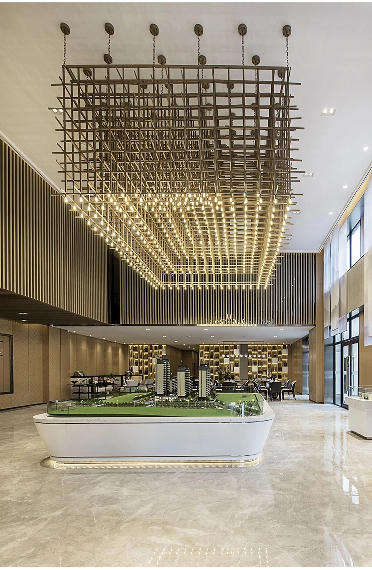 E12/E14 Bulbs Hotel Lobby Люстра Металлическая современная люстра