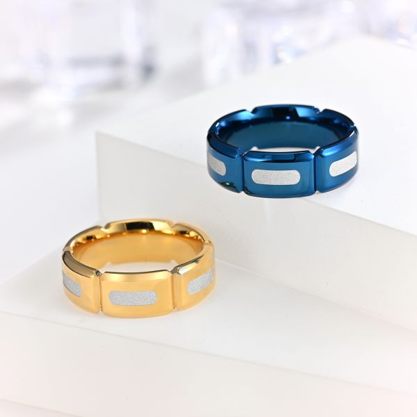 8 mm de bague de mariée en acier inoxydable pour hommes soulageant l'anxiété