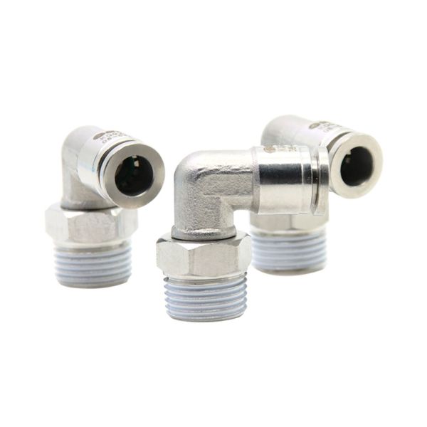Push In Pneumatic Fittings SUS 316L 90 Degree Right Angle Tube Joint KQG2L06-01S