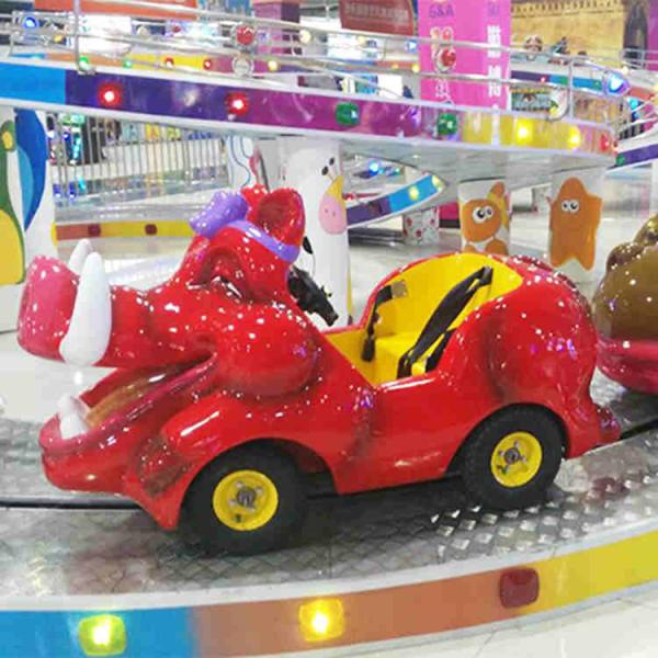 Small Kids Amusement Ride Mini Shuttle Ride With Animal Shape Coaches