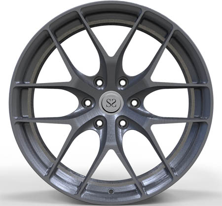 Deep Concave Forged Wheels Brushed Black Monoblock Alloy Rims 20 Inch