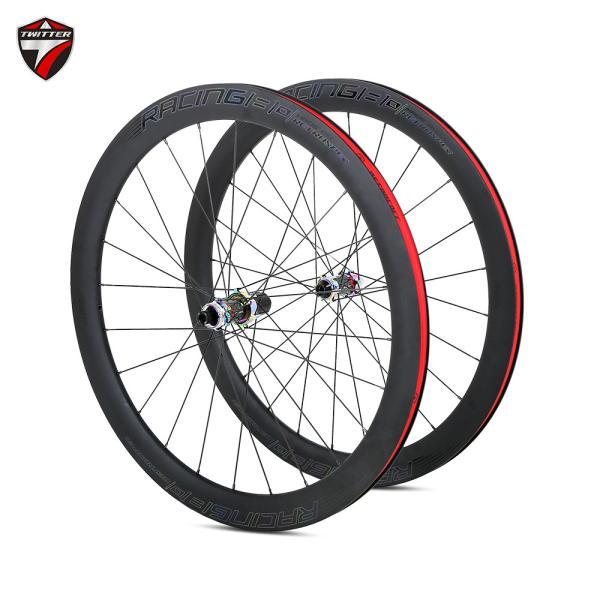 Light Weight 700 X 25C Carbon Fiber Wheelset With Ceramic Hub