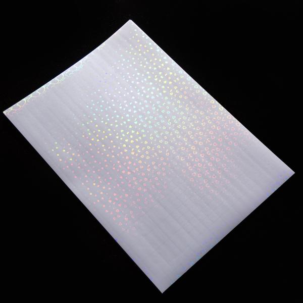 A4 Sheet Transparent PVC PP Heart Holographic Cold Lamination Film Self-Adhesive Decorative Sheet For Durable Lamination