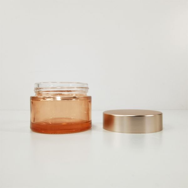 Pink Eye Cream Spillproof Glass Cosmetic Jar 30g 50g 100g