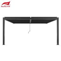 do caramanchão Louvered de alumínio fixado na parede 4x3m preto do manual de 4x4m miradouro exterior da construção do jardim