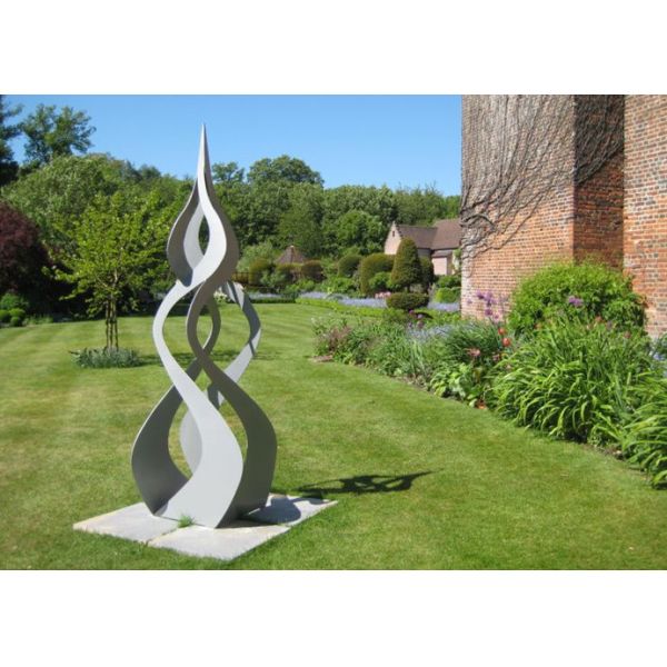 Swirl Abstract Metal Art Sculptures , Big Metal Sculptures For Home Decoration        