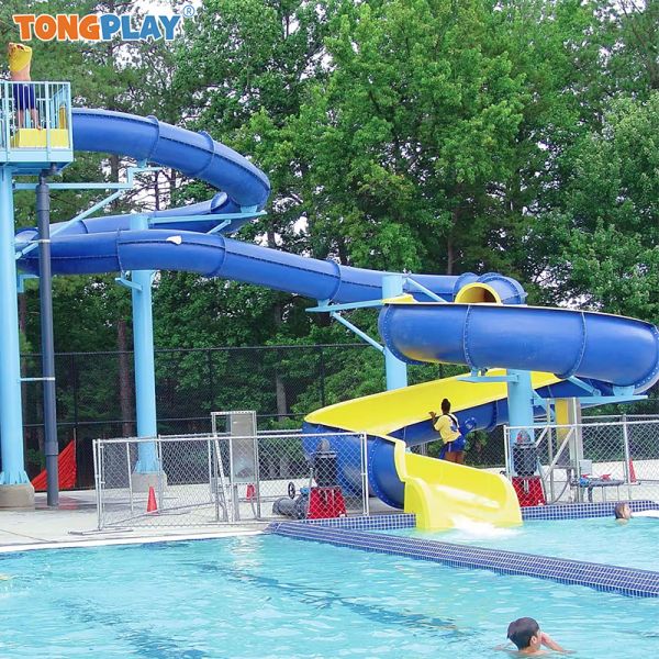 Commercial Fiberglass Spiral Water Slide with Max Capacity >500kg Customized Color Eco-friendly Aqua Park Slide
