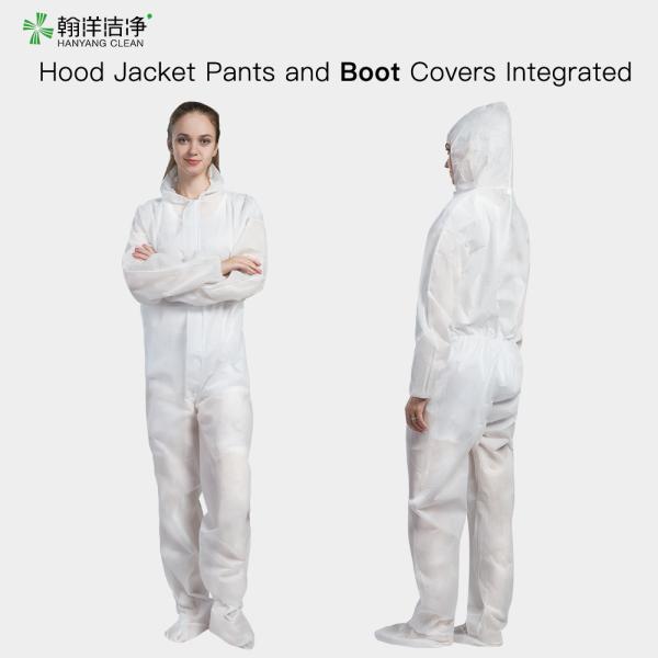 Combinaison de salle blanche en non-tissé SMS stérilisée par irradiation GB 12014-2019 M-4XL