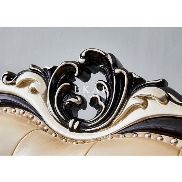 Living Room Luxury Classical Style 6 Seater Leather Sofa Set