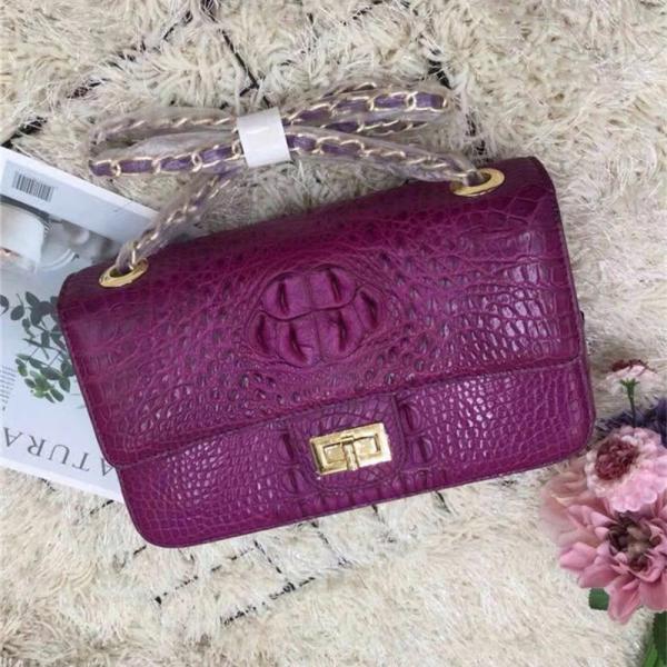 Genuine Crocodile Skin Lady Flap Purse Female Single Cross Shoulder Bag Real Alligator Leather Women's Messenger Bag