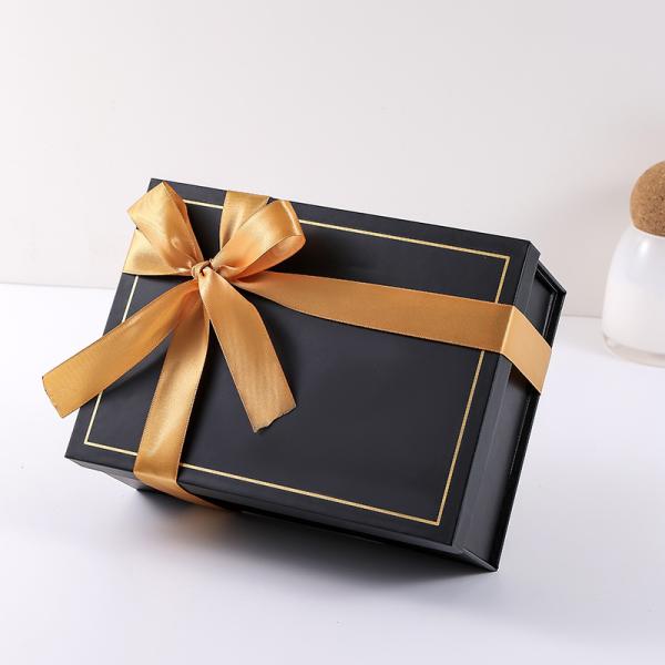 Luxury Satin Bows  Foldable Gift Boxes Pre Tied Collapsible Packaging Box