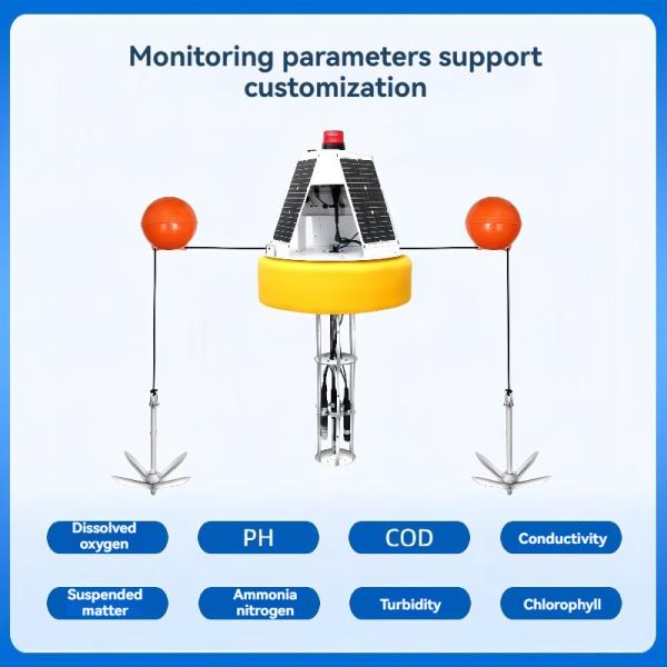 Floating Mark Water Quality Monitoring Station for Rivers Lakes Water Conductivity Turbidity