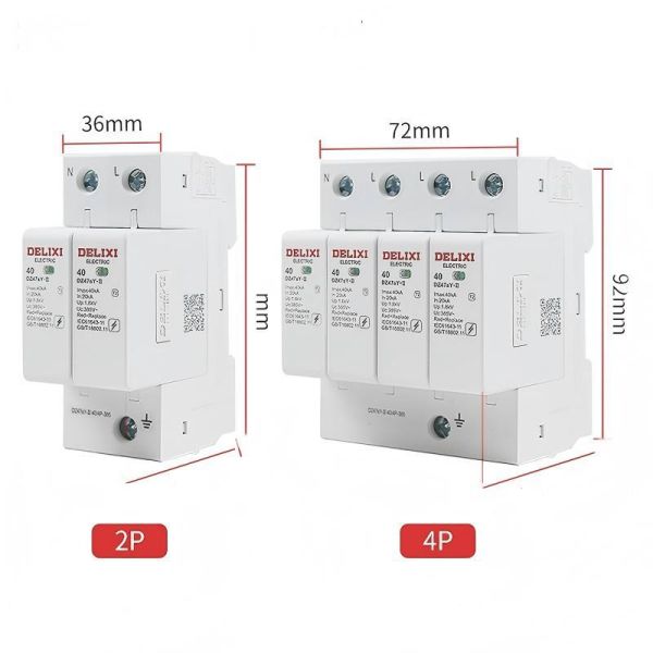 Surge protector DZ47SY lightning surge switch 2p household 4p lightning arrester 20KA40KA household