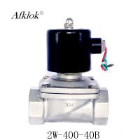CA inoxidable de la válvula electromagnética 220V de la pulgada del acero 1-1/2 de N/C para el agua