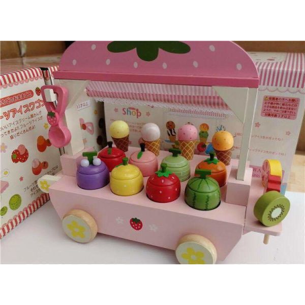 Машина конуса мороженого симуляции детей деревянная