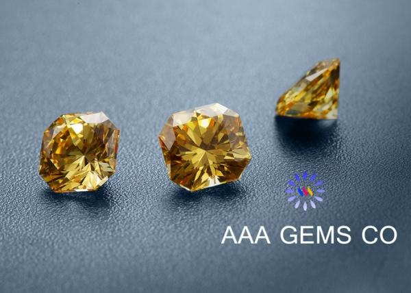 VVS1 Classic Created Fancy Moissanite 3 Carat In Yellow Color