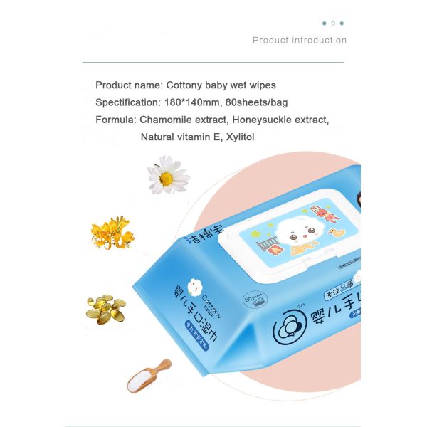 Alcohol Free Baby Cleaning Wipes Spunlace Material For Sensitive Newborn Skin